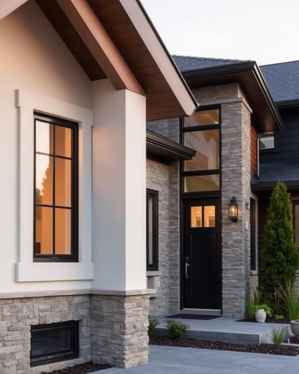 Façade extérieure d'une maison résidentielle rénovée